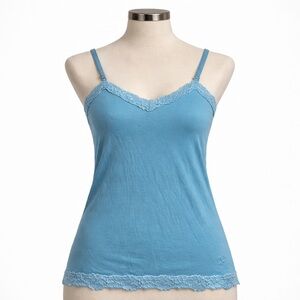 Y2K Aerie Blue Lace Trim Cami